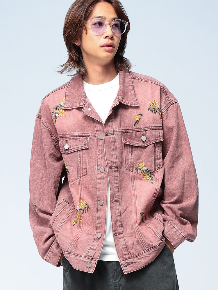 WOODENDOLL (ウッディンドール) フラワー刺繍 デニム ジャケット M L