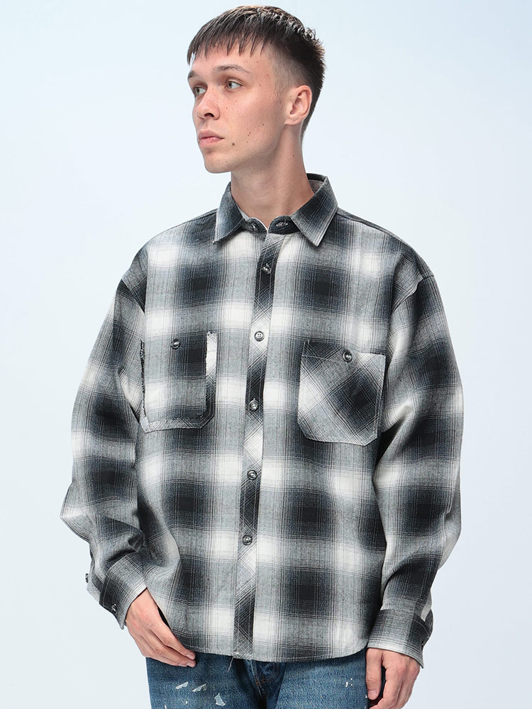 WOODENDOLL (ウッディンドール) オンブレチェック 長袖 シャツ メンズ