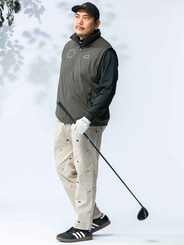 ブルゾン GOLF 袖着脱 フード収納 フルジップ 3L-6L アウター パーカー