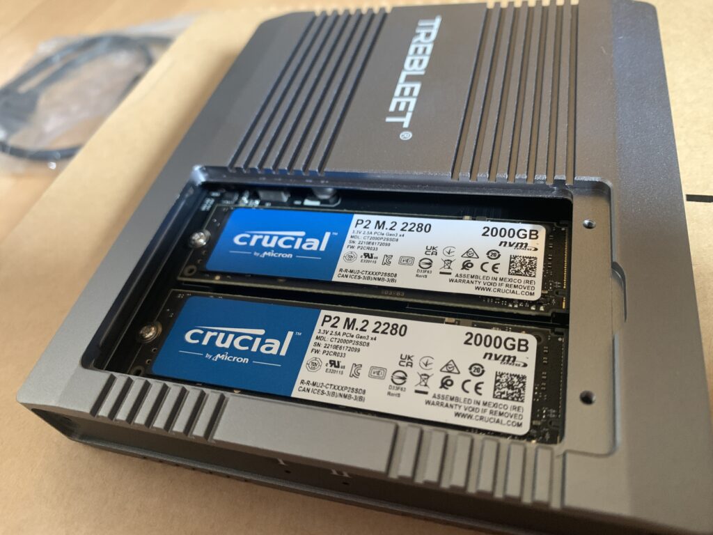 M1,M2対応大容量外付けSSD「TREBLEET M.2 NVMe2ポート」がオススメ