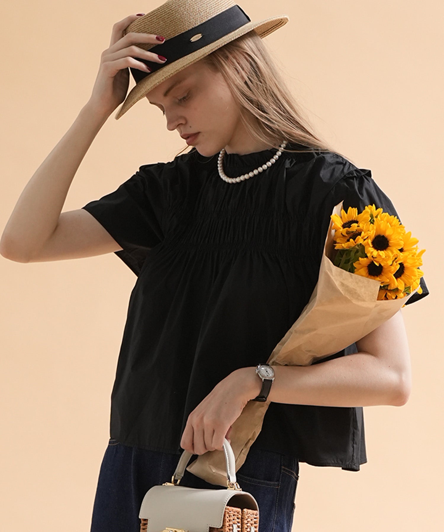 ギャザーフレアブラウス – sara&cake