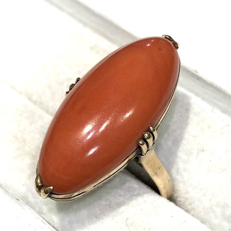 K14 14金 珊瑚 サンゴ付き リング 指輪 アクセサリーの買取実績 | 買取