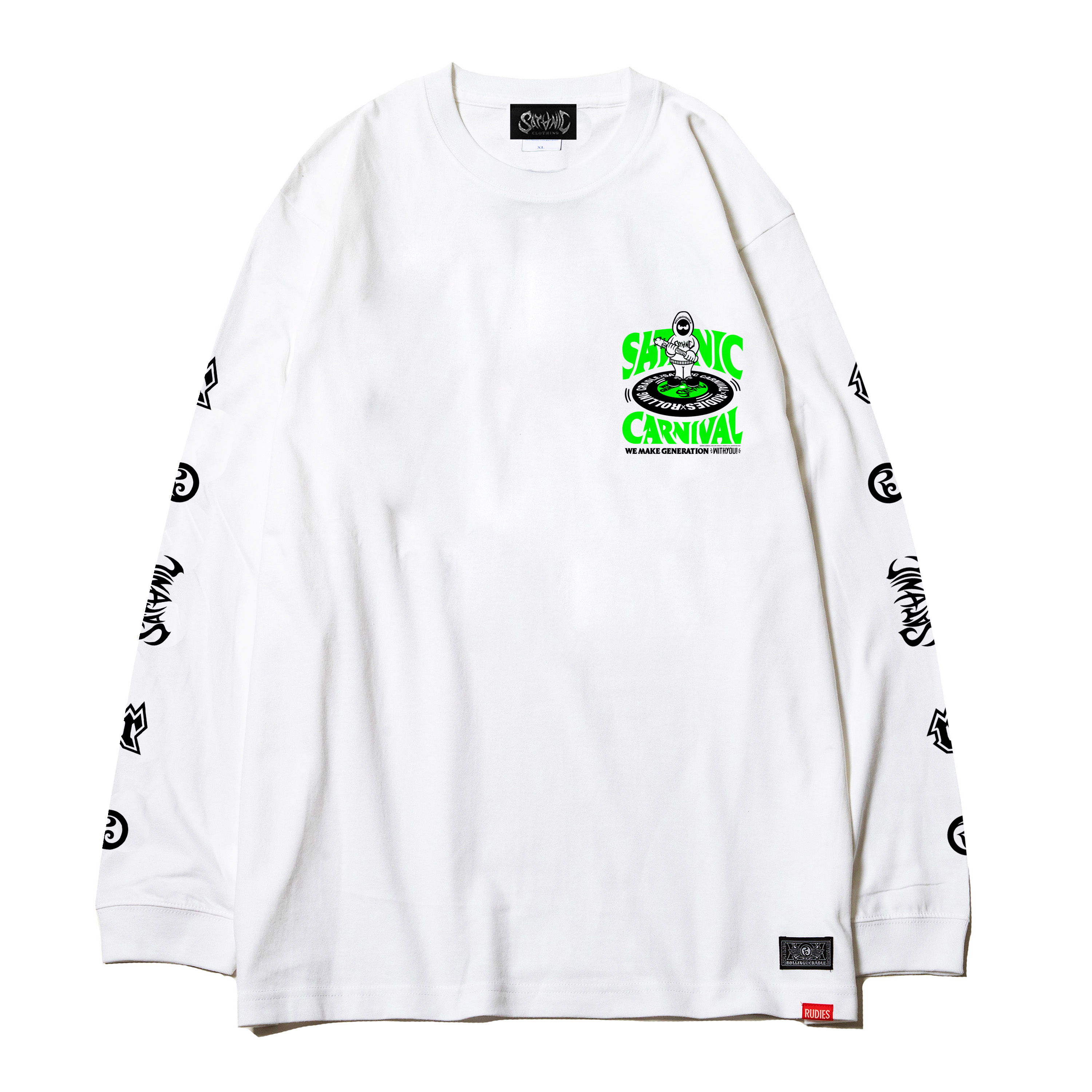 SC25 RUDIES x ROLLING CRADLE LONG SLEEVE TEE（WHITE） | SATANIC