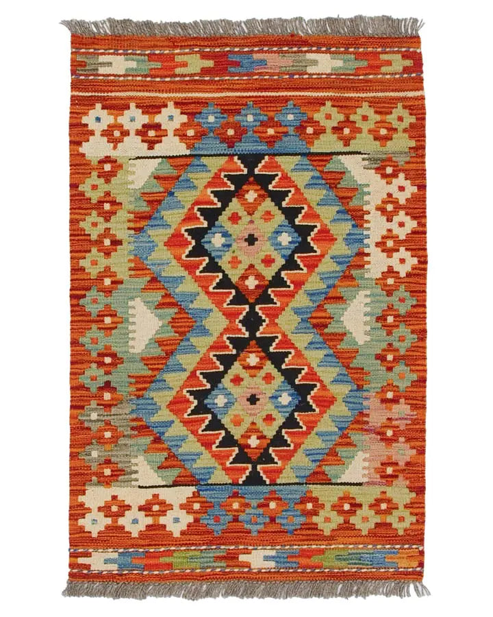 最終値下げ】キリム 幾何学模様ラグ 約140cm x 170cm 最終値下げ