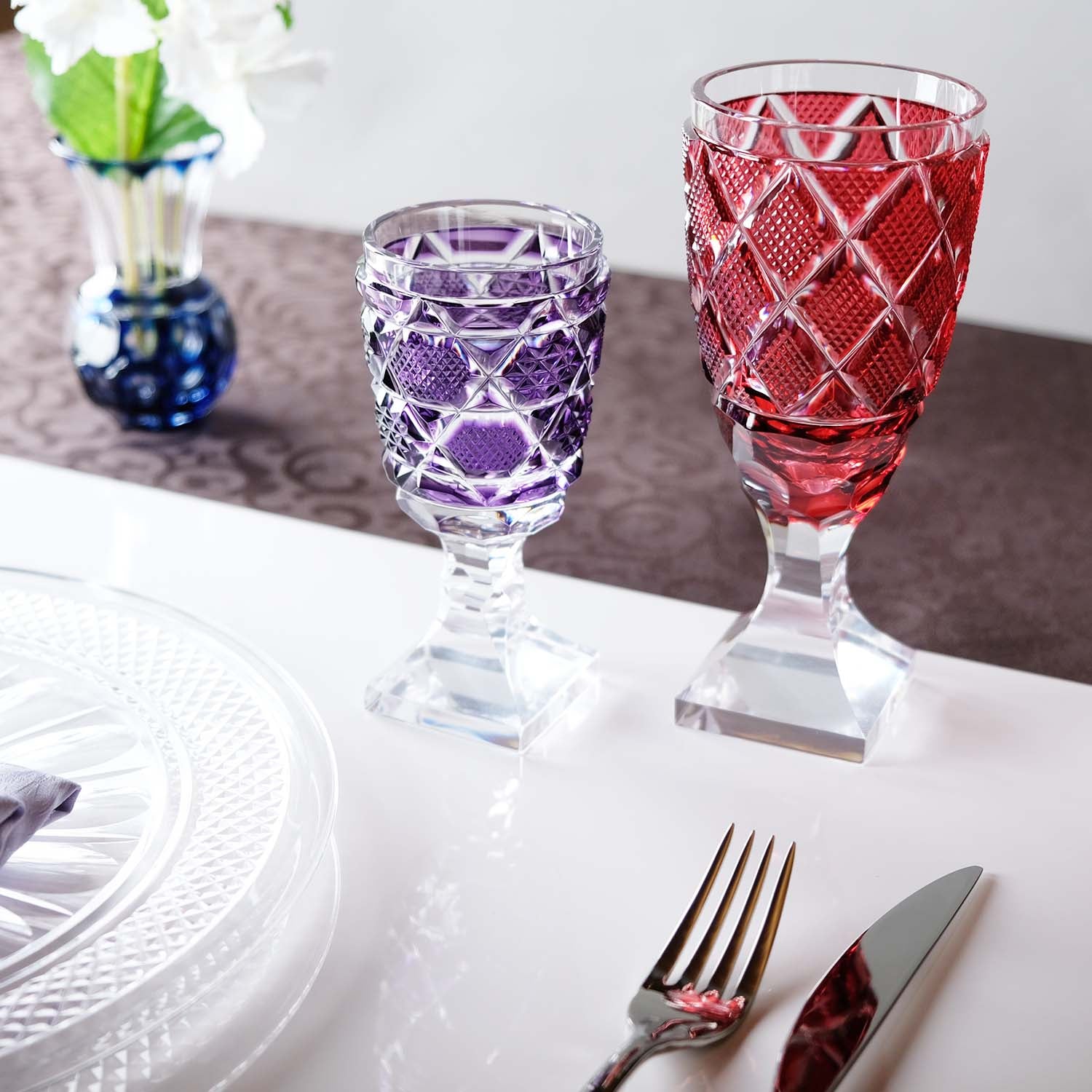 島津薩摩切子】創作 花入(小) – ㈱島津興業 島津薩摩切子