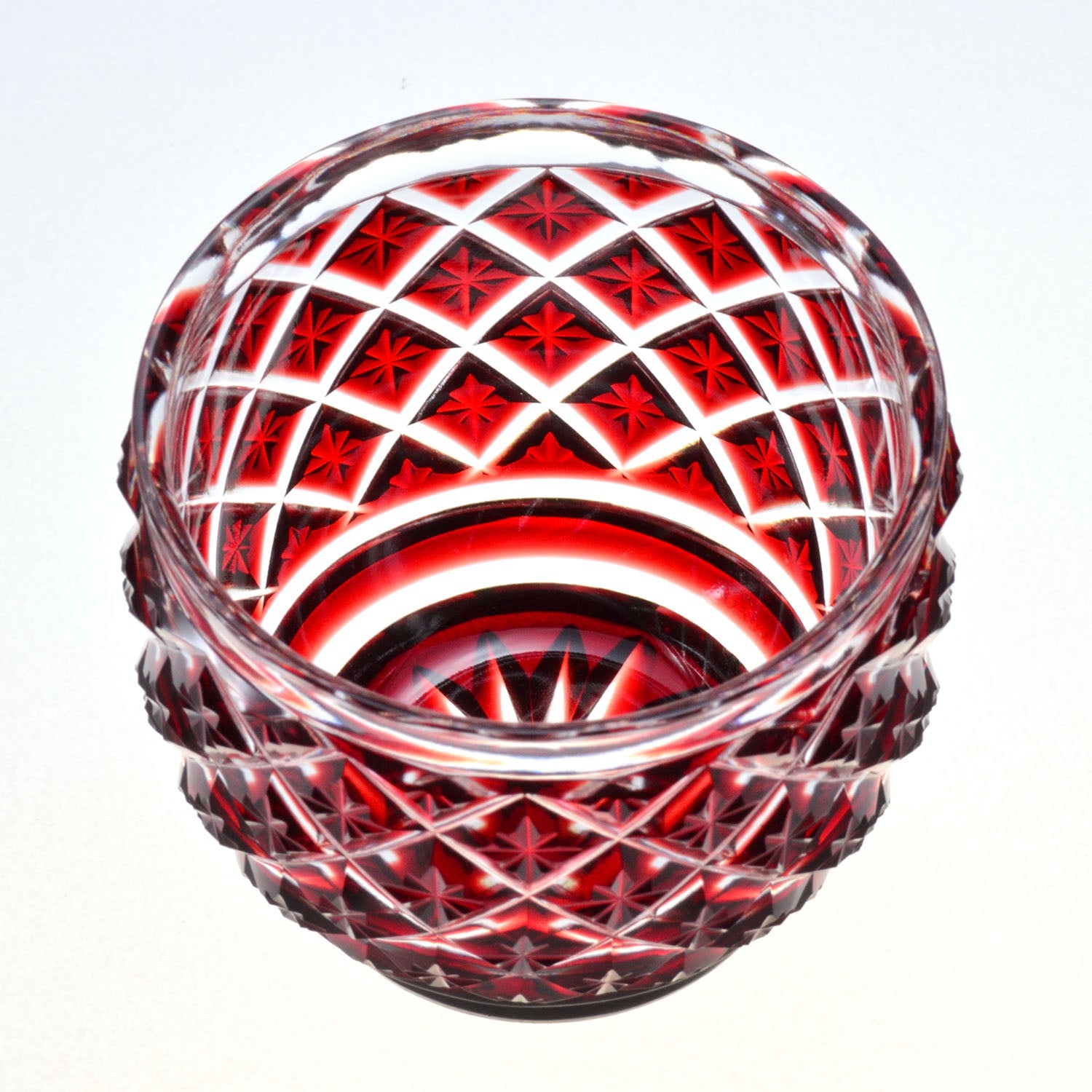 島津薩摩切子】復元 猪口(大) cut34 – ㈱島津興業 島津薩摩切子