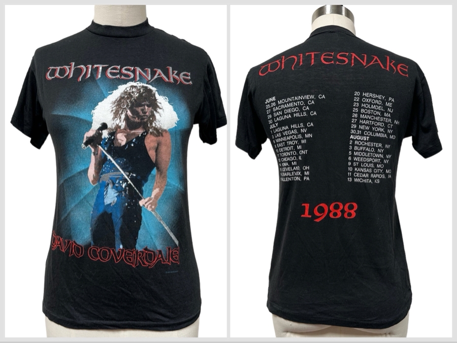 Vintage 1988 Whitesnake David Coverdale Tour Rock Concert T-Shirt