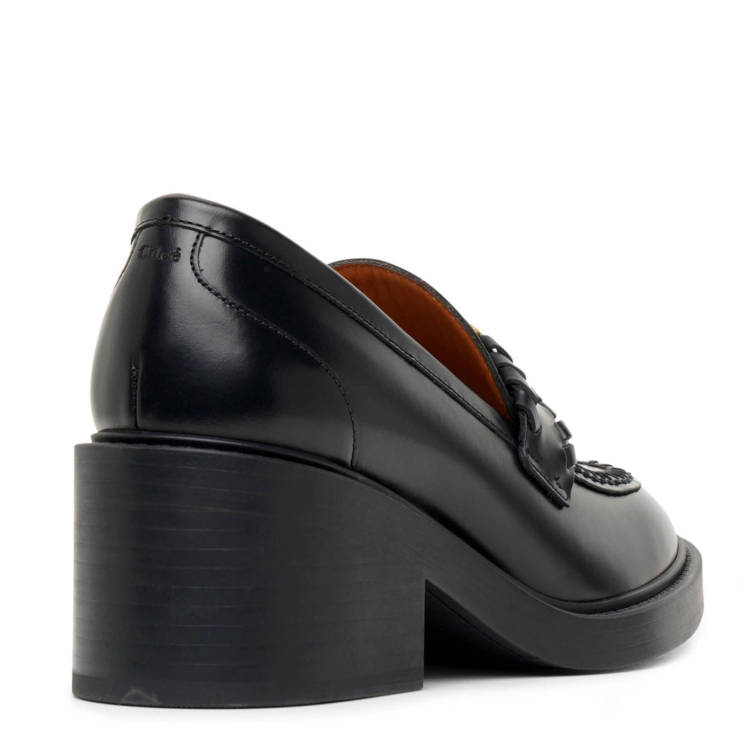 Chloé | Marcie black leather heeled loafers | Savannahs