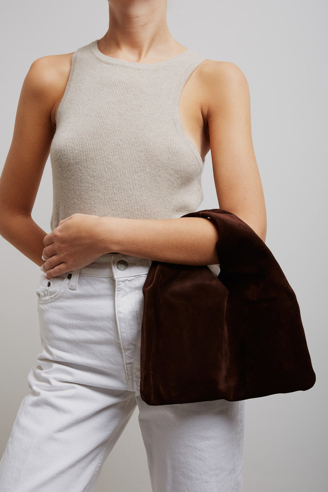 The Row | Small Bindle brown suede shoulder bag | Savannahs