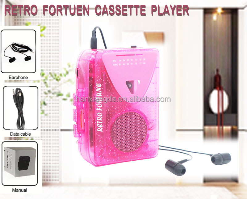 カセットプレーヤーポータブルカセットレコーダー透明オーディオmp3