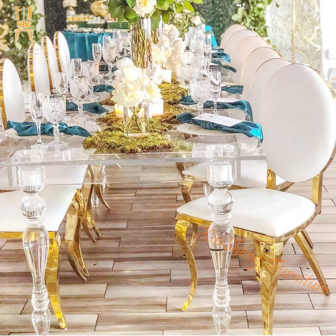 激安セール！透明アクリル製長方形ダイニングテーブル（結婚式用