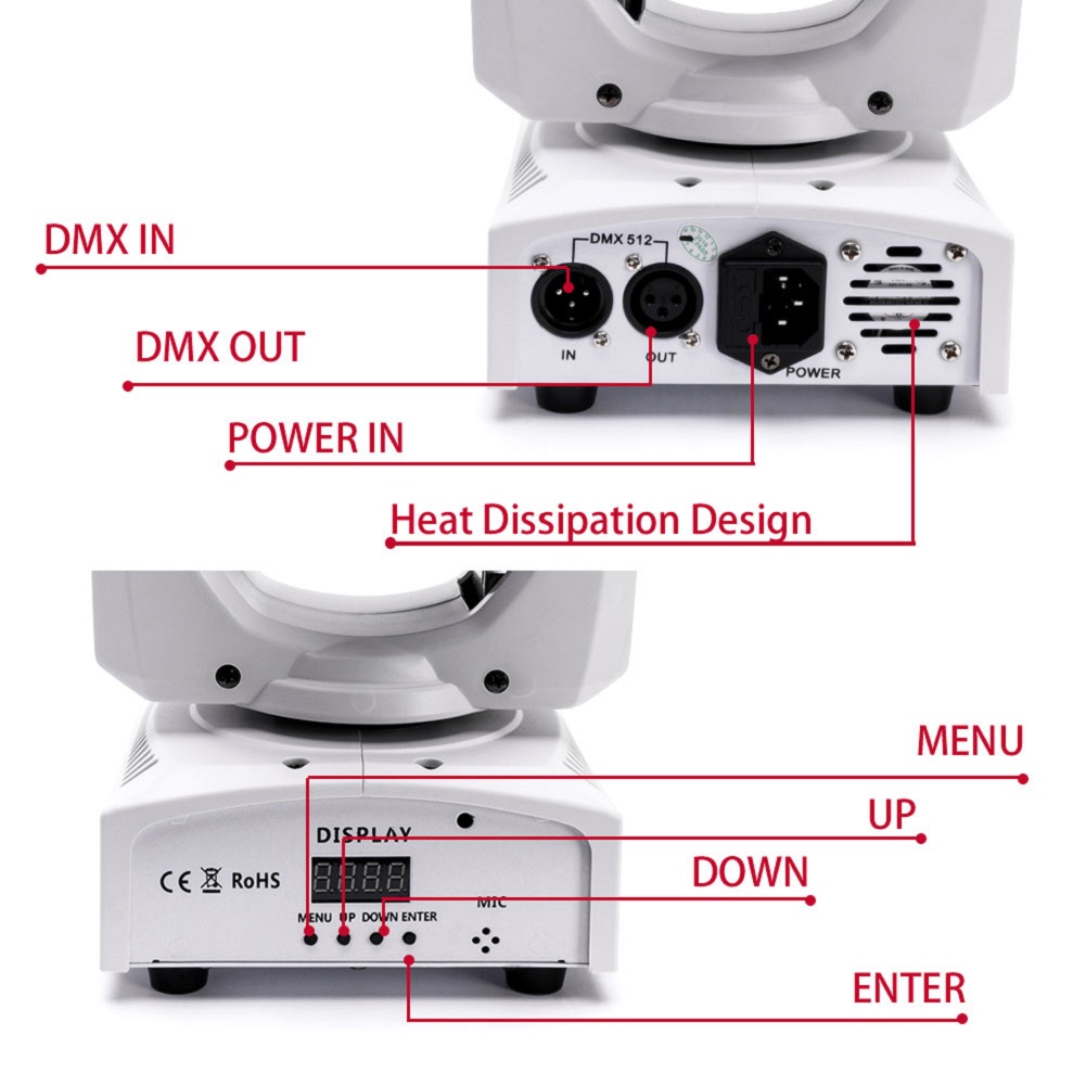 U`king 50W LED Stage Light - 8 Colors, 8 Patterns, 50000 Hours