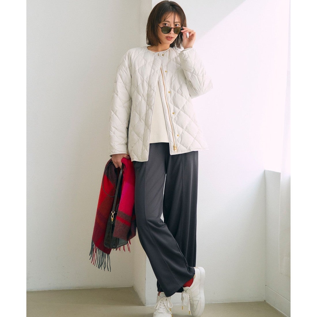 23区 【洗える】コットンエアーダンボール サイドジップ カットソー