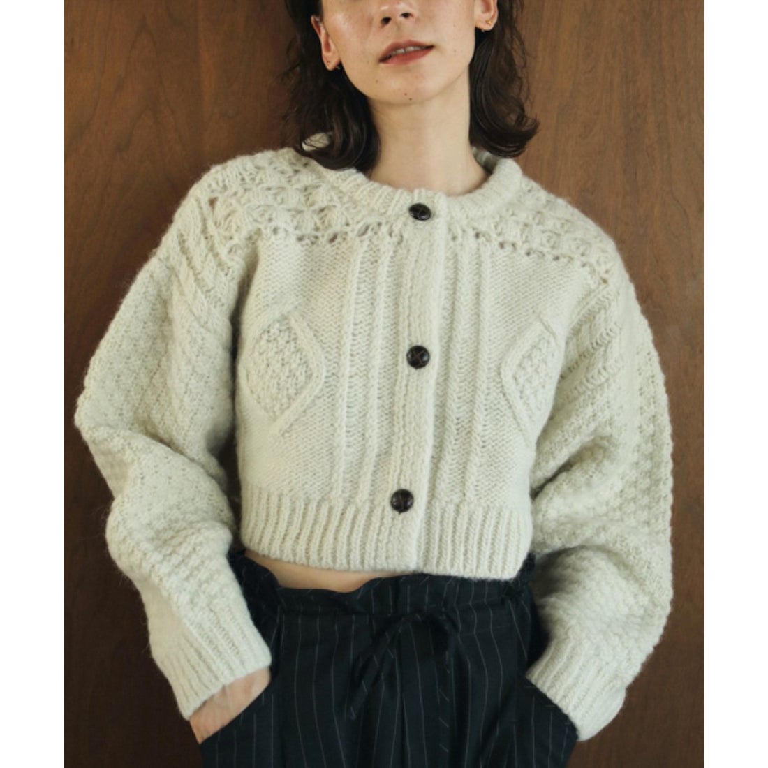 キャナルジーン CANAL JEAN anuke(アンヌーク) Cable Knit Cardigan