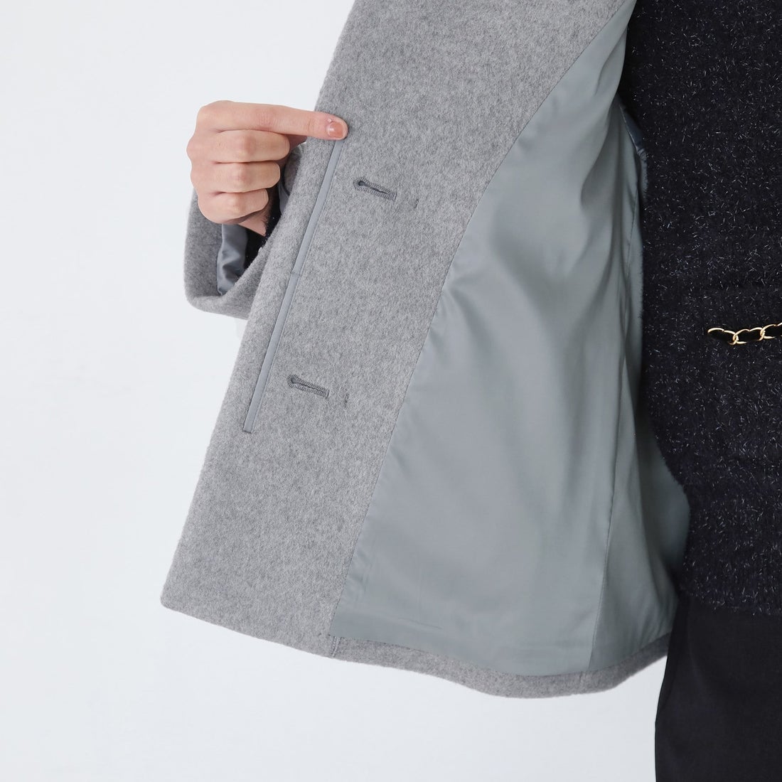 クードシャンス COUP DE CHANCE 【日本製】スタンドカラーのショート丈