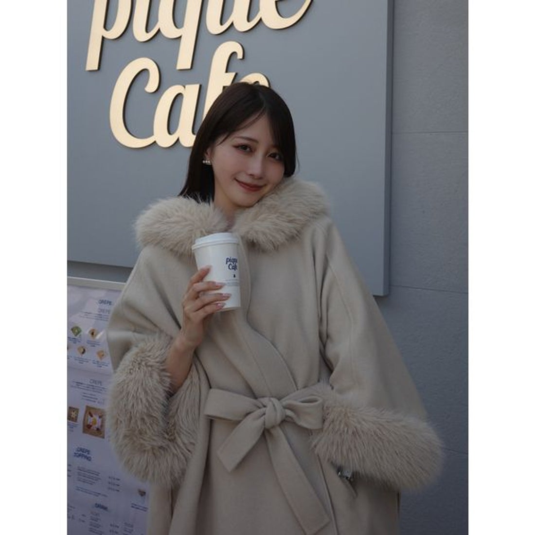 セルフォード CELFORD ファーポンチョコート （LGRY） - ファッション