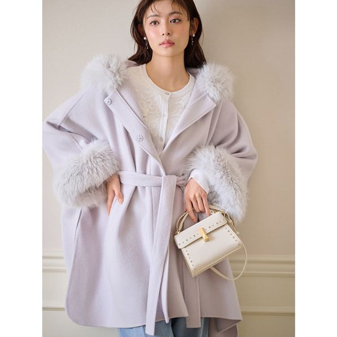 セルフォード CELFORD ファーポンチョコート （LGRY） - ファッション