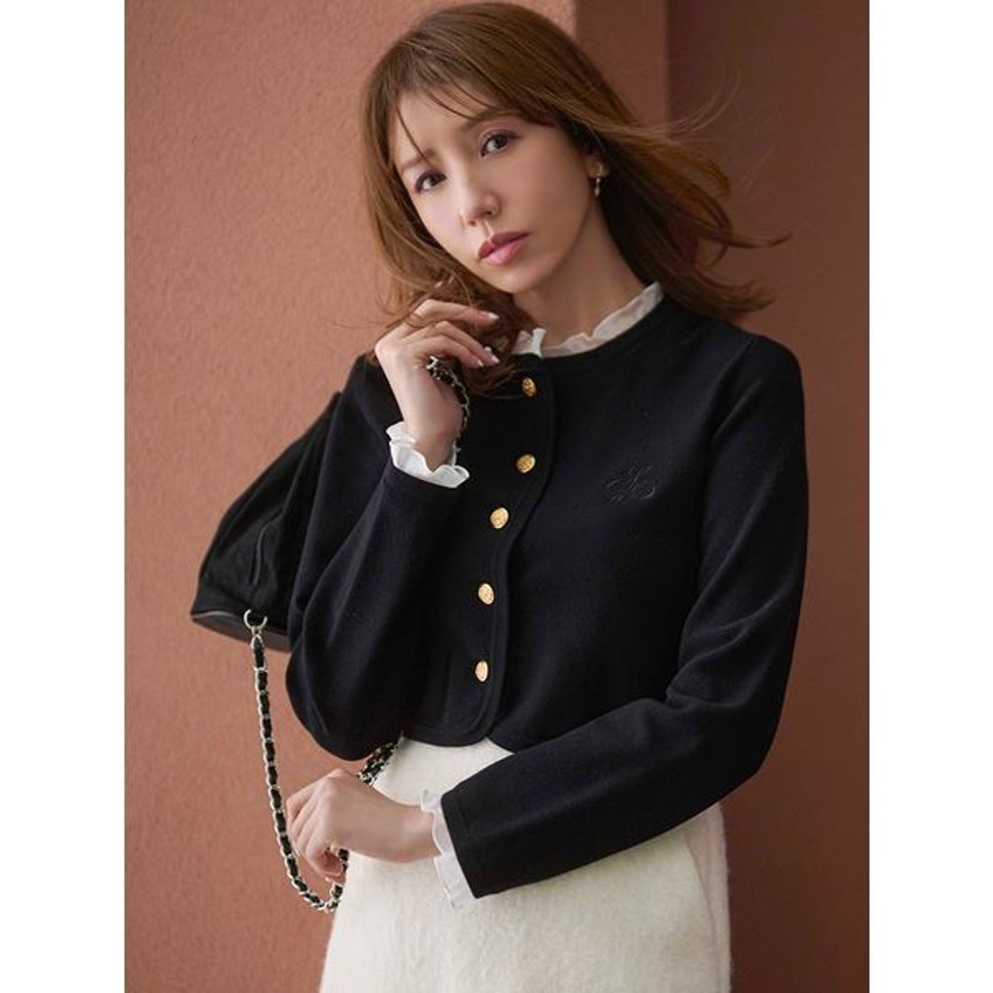 セルフォード CELFORD フリルデタッチャブルカーディガン （YEL