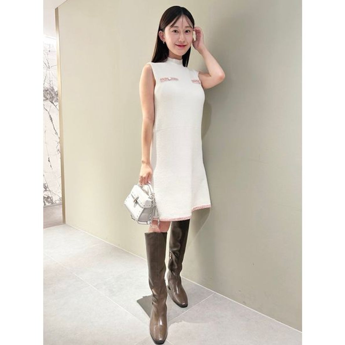 セルフォード CELFORD トリムミニニットワンピースセット （SAX