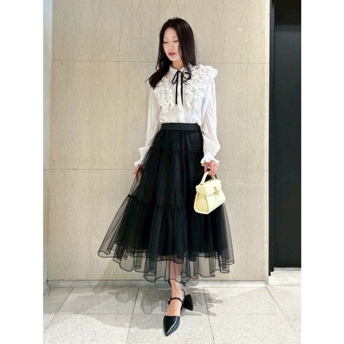 セルフォード CELFORD フリルヨークシャツカラーブラウス （NVY