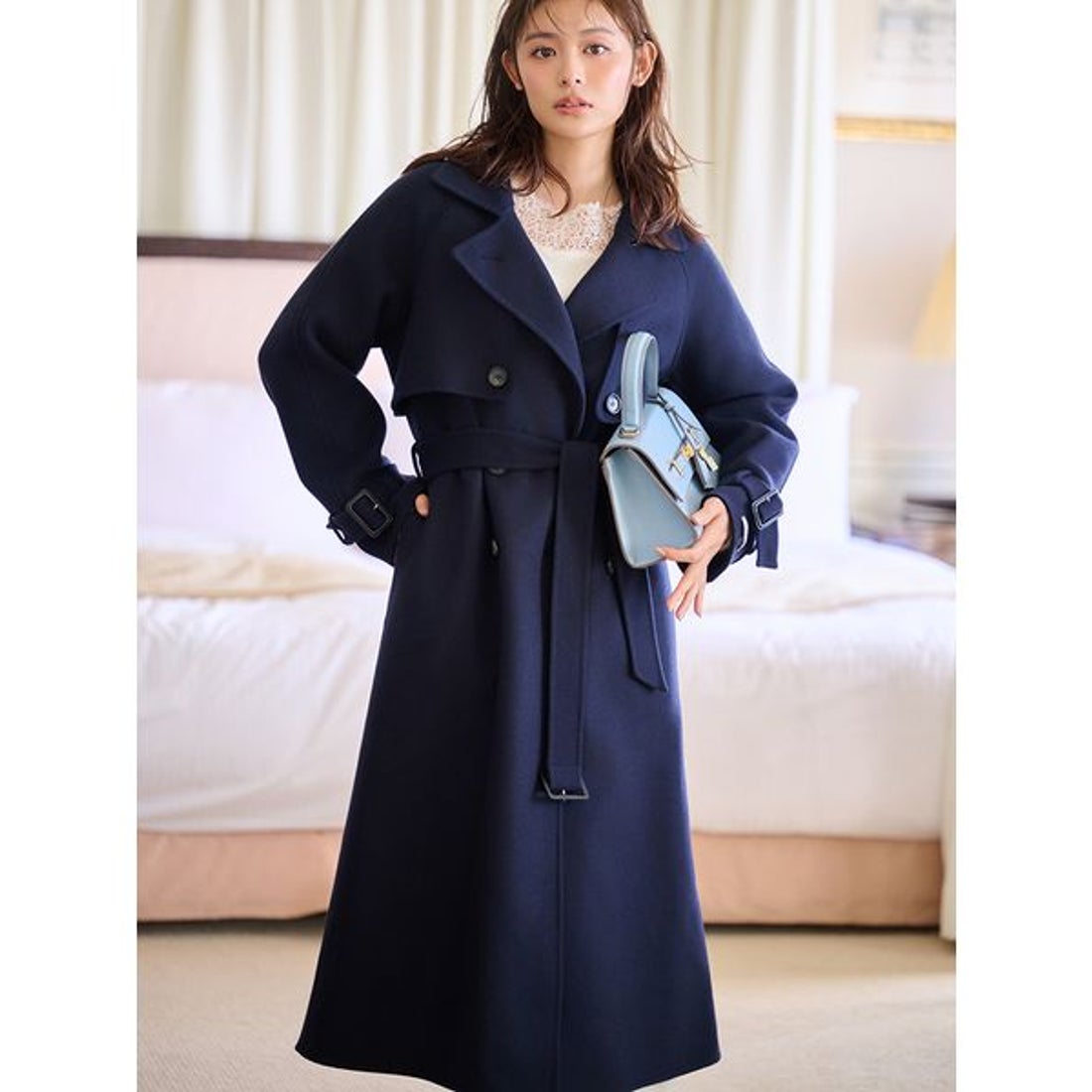 セルフォード CELFORD ウール混ロングトレンチコート （IVR