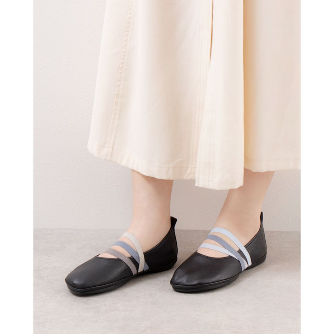 カンペール CAMPER TWINS / フラットシューズ （ブラック） -waja