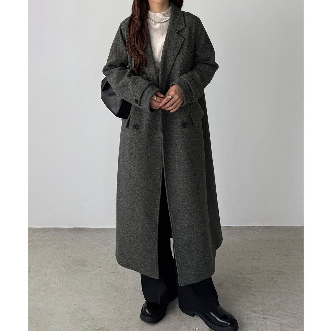 カラウティア callautia callautia ダブルボタンロングチェスター