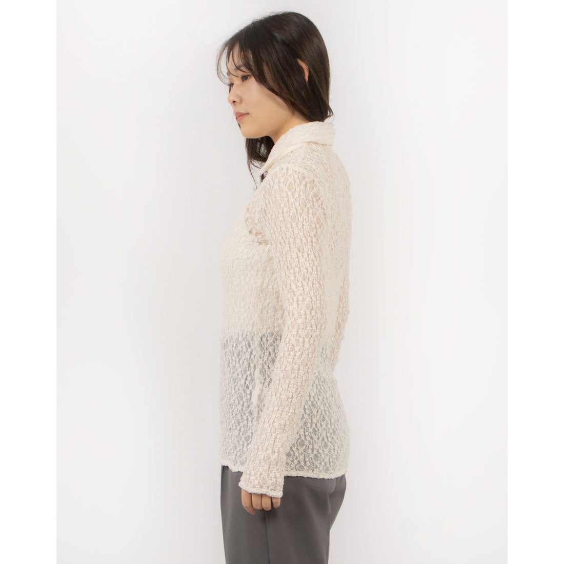 クラネ CLANE LADY LACE SHIRT （IVORY） -靴＆ファッション通販