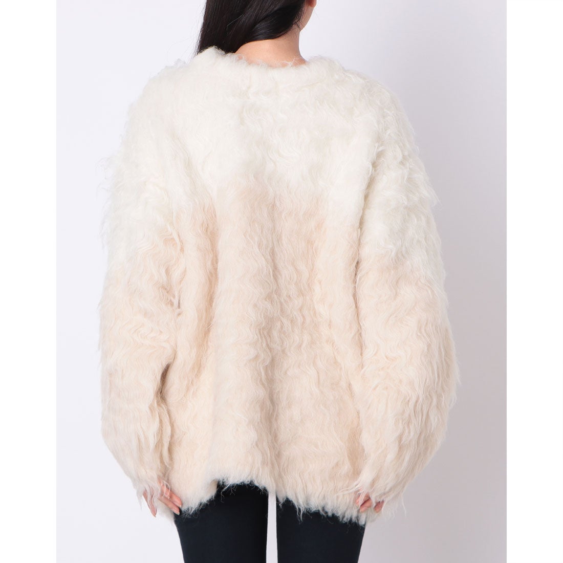 クラネ CLANE BI COLOR SHAGGY KNIT CARDIGAN （IVORY） -ファッション