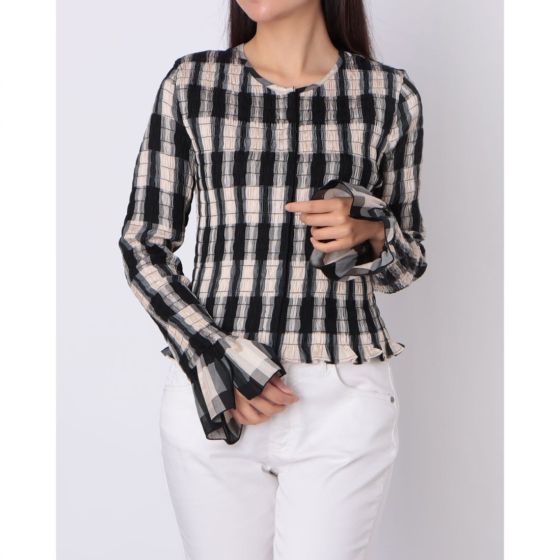 クラネ CLANE SHIRRING DESIGN BLOUSE （MIX） -靴＆ファッション通販