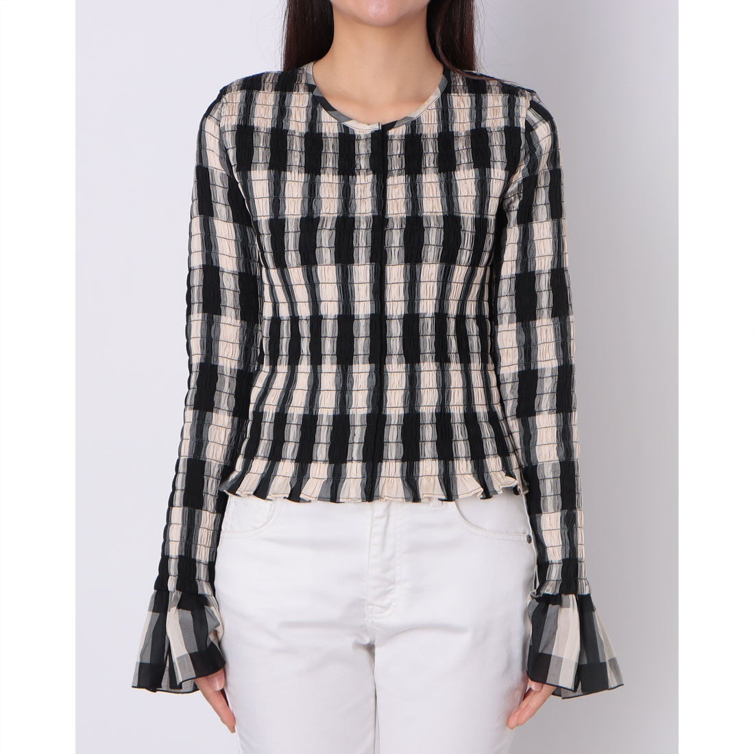 クラネ CLANE SHIRRING DESIGN BLOUSE （MIX） -ファッション通販