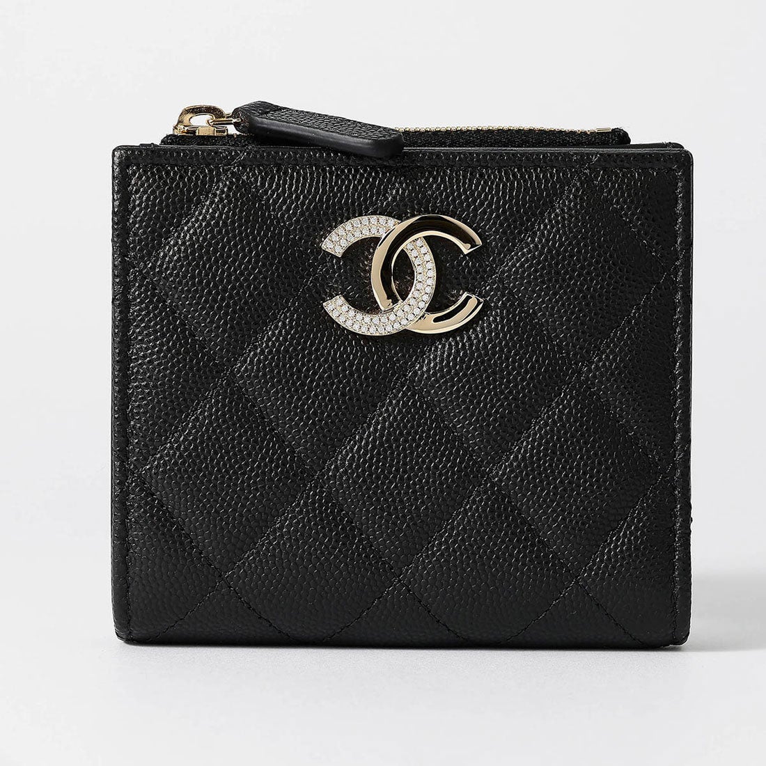 シャネル CHANEL 2つ折り財布 キャビアスキン スモール ウォレット