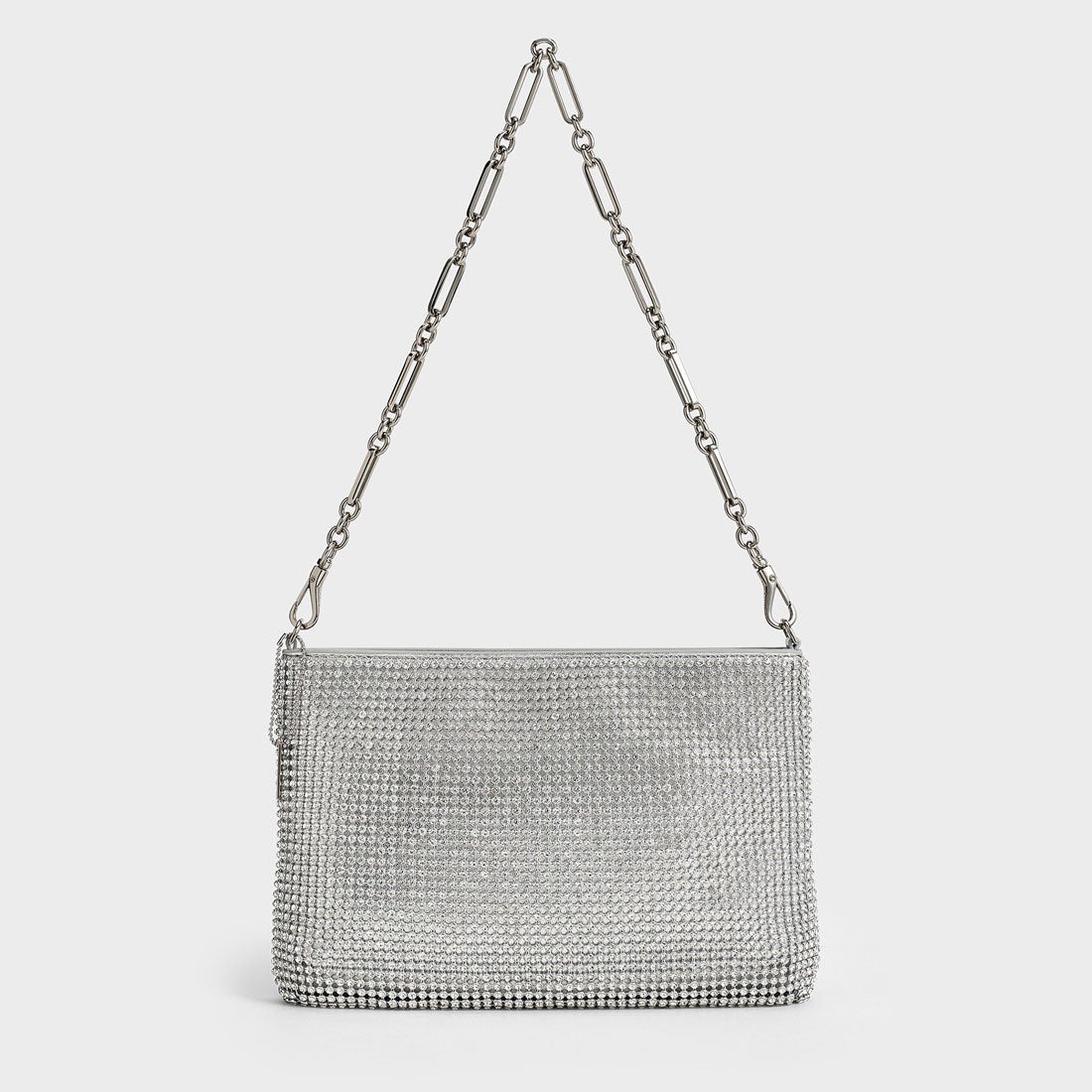 CHARLES & KEITH チェーンハンドル ショルダーバッグ（Silver