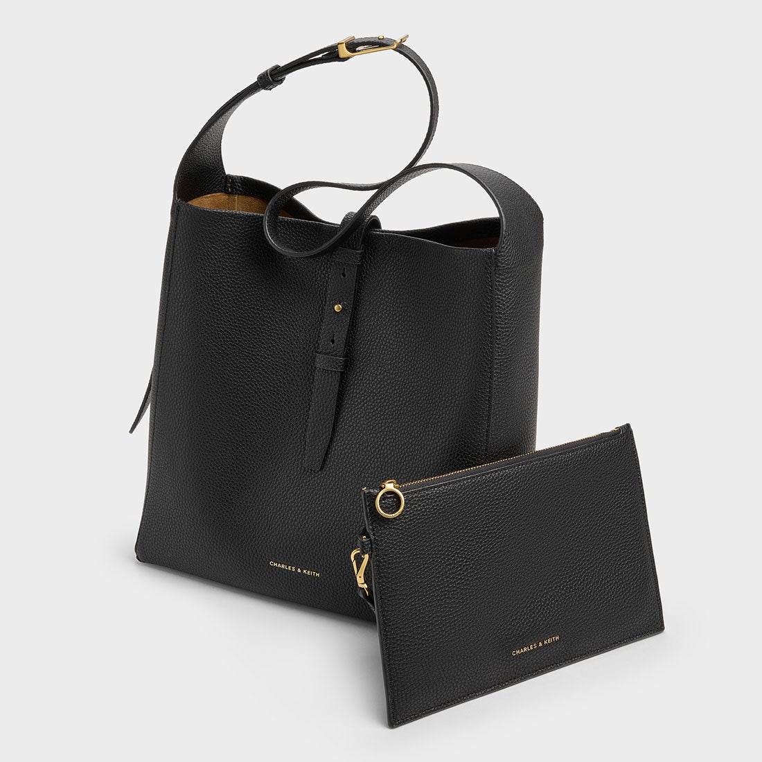 CHARLES & KEITH Beryl ベリル ベルトホーボーバッグ （Black