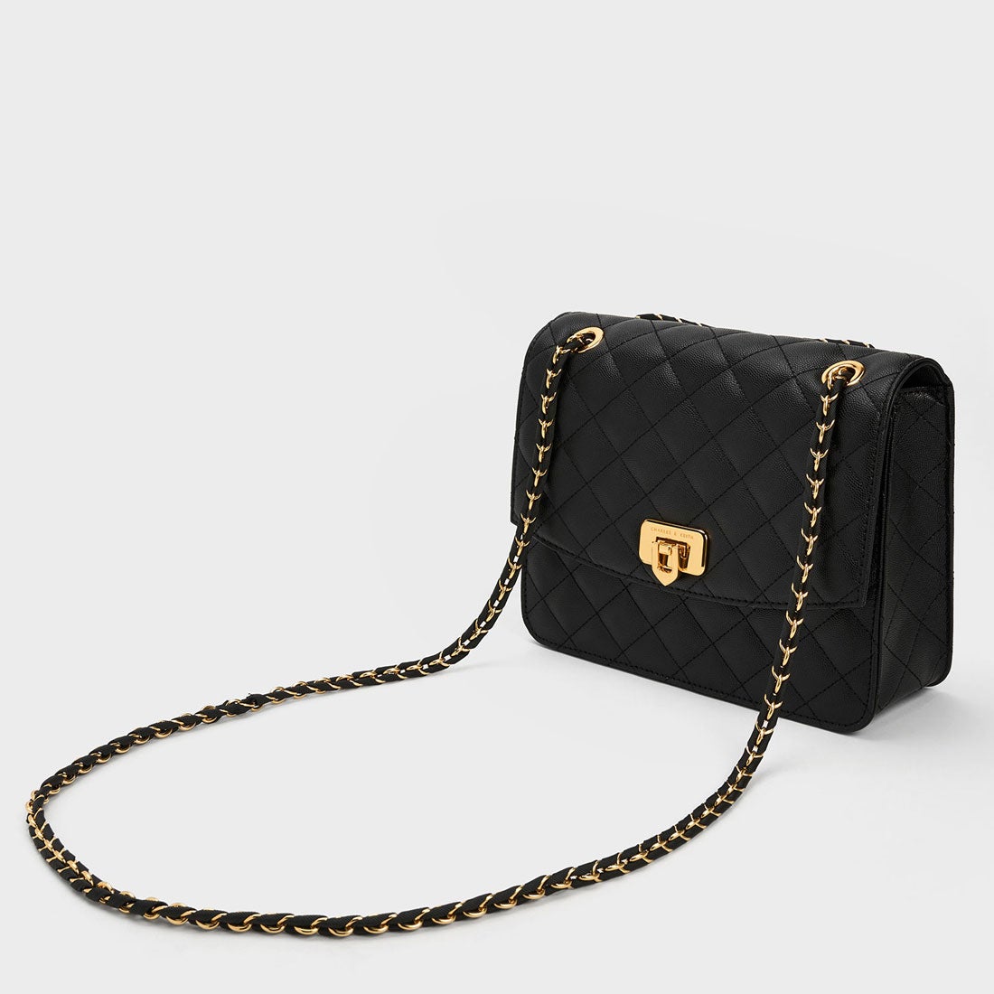 CHARLES & KEITH Cressida クレシダ キルトチェーンストラップバッグ