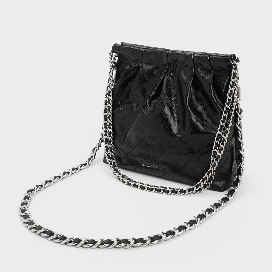 CHARLES & KEITH Duo ドゥオ チェーンハンドルショルダーバッグ （Noir