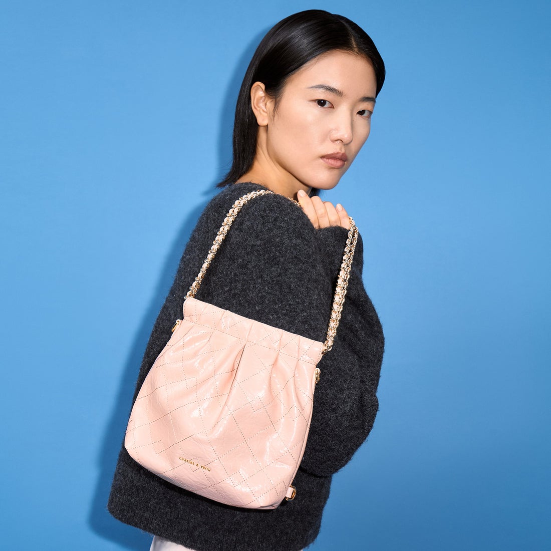 CHARLES & KEITH Duo ドゥオ チェーンハンドルツーウェイバックパック