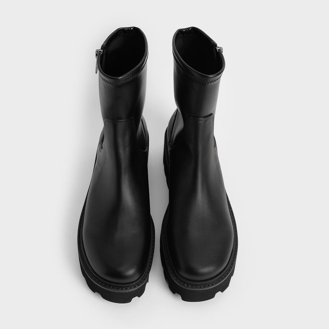 CHARLES & KEITH サイドジップ アンクルブーツ 【再入荷】（Black