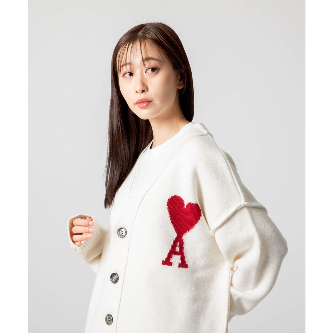 Ami Paris アミパリ Amiparis BFUKC006.018 カーディガン RED ADC