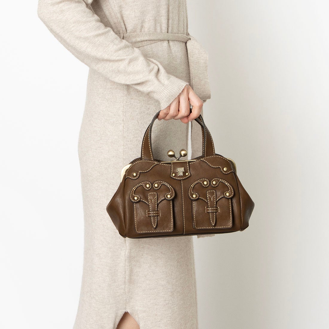 アナスイ ANNA SUI キャロル 2WAYハンドバッグ （ブラウン） -靴
