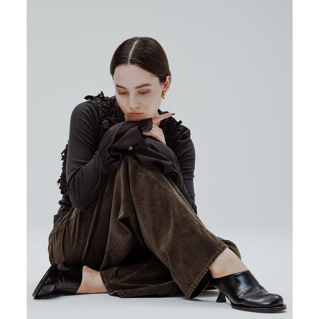 アダム エ ロペ ADAM ET ROPE' ラウンドミュール （ブラウン系（24