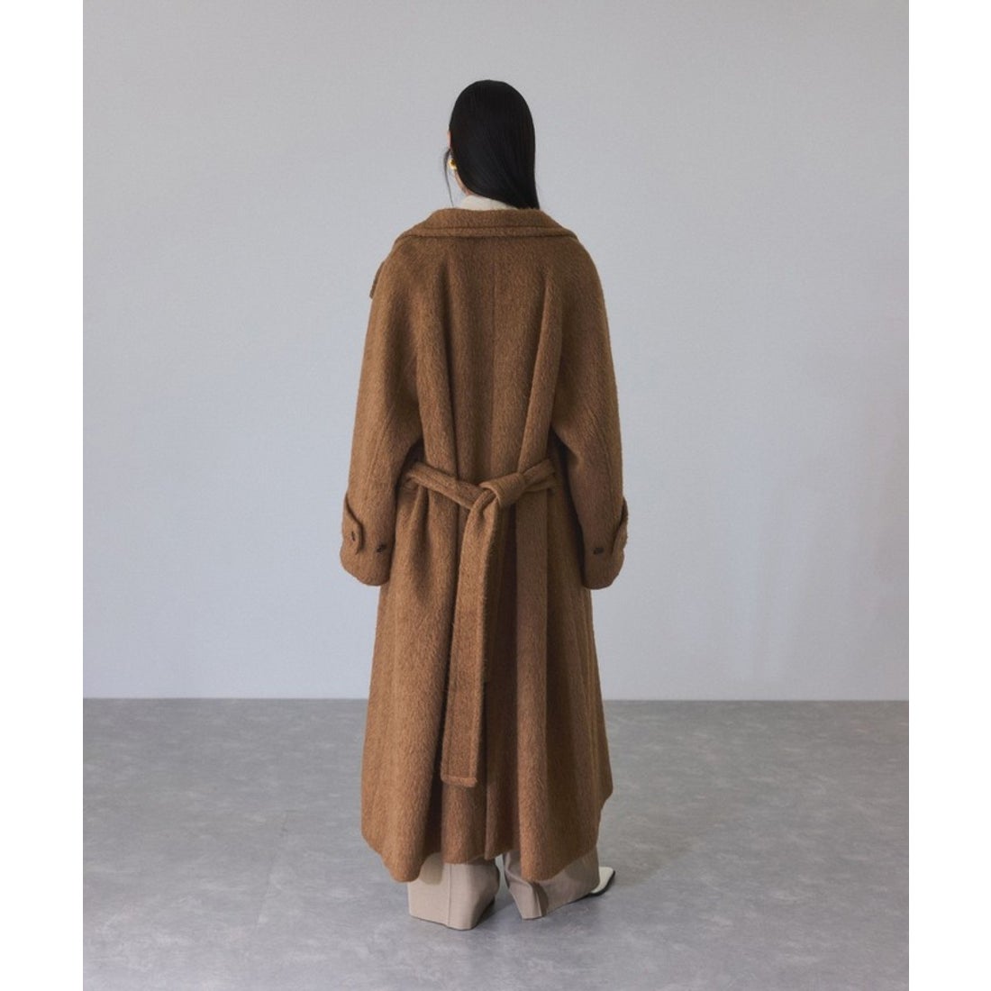 アダム エ ロペ ADAM ET ROPE' スタンドカラーマキシコート （キャメル