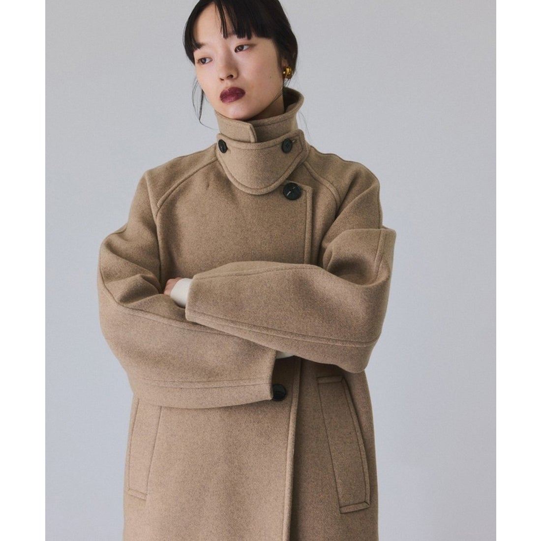 アダム エ ロペ ADAM ET ROPE' ウールボンディングミドルコート