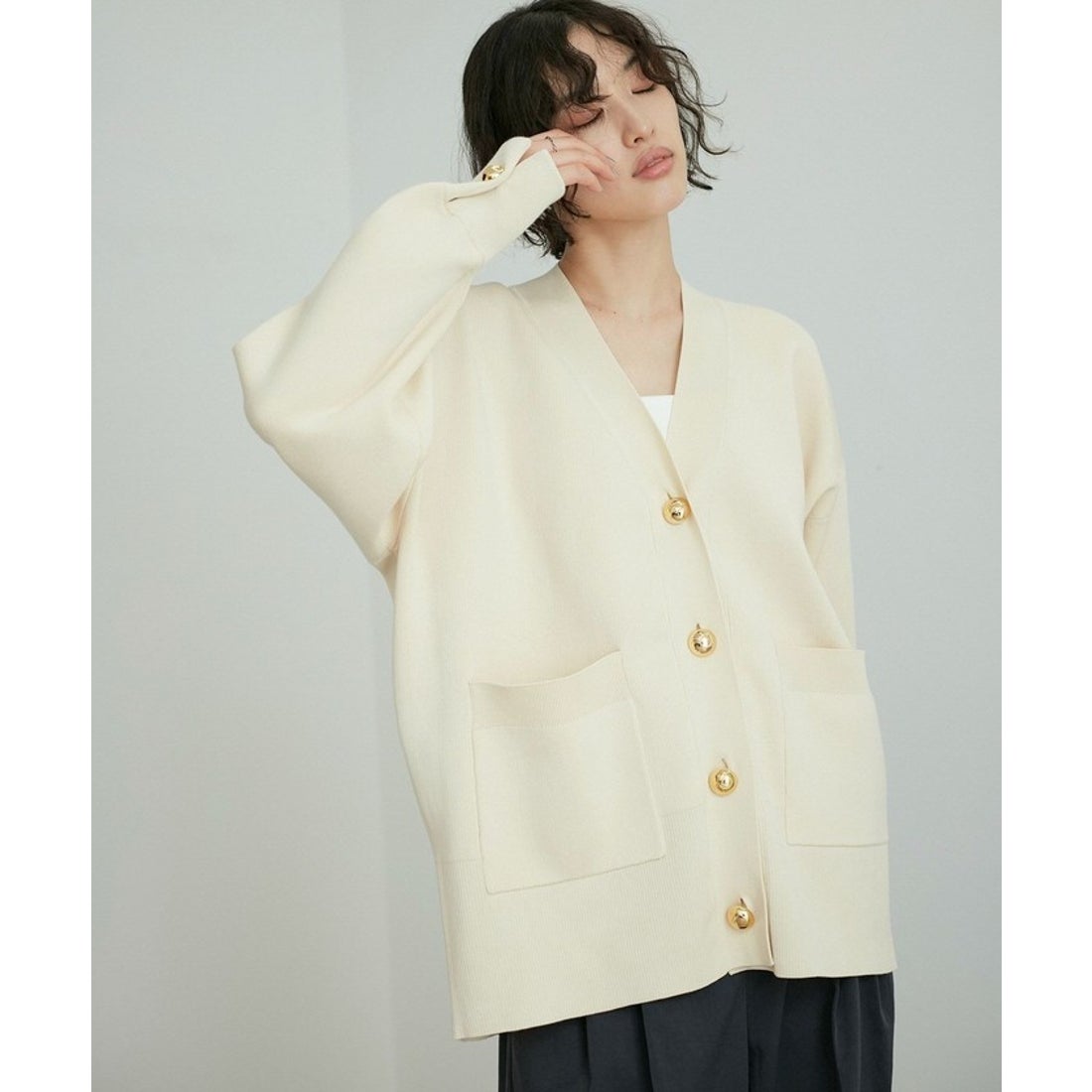 アダム エ ロペ ADAM ET ROPE' 【サステナブル】ロゴボタンミドル