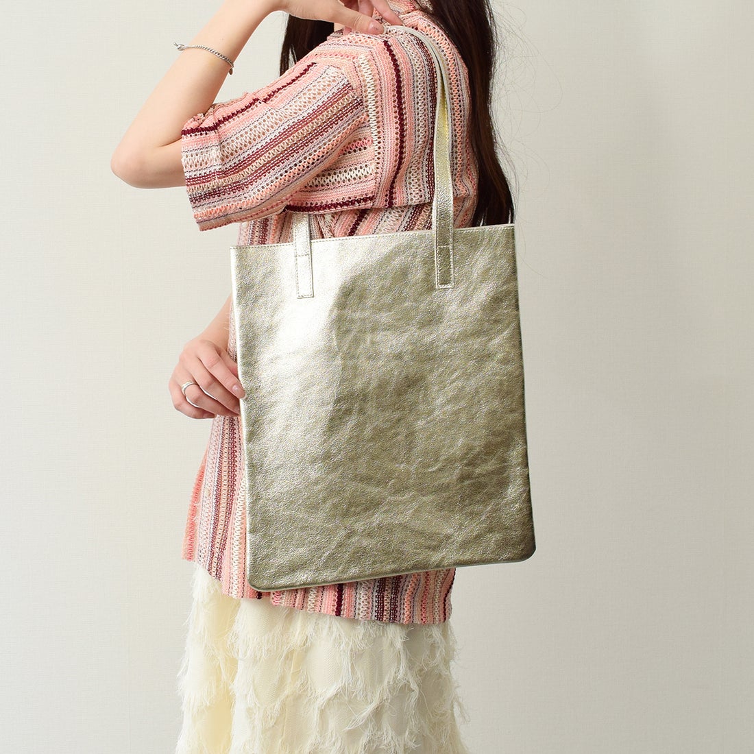 アンドレアカルドネ Andrea Cardone 縦長レザービッグトートバッグ