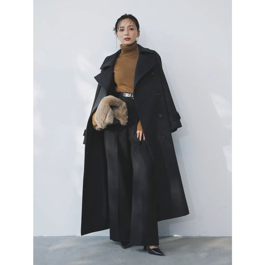 アニュアンス anuans ウールトレンチコート （DARK BROWN