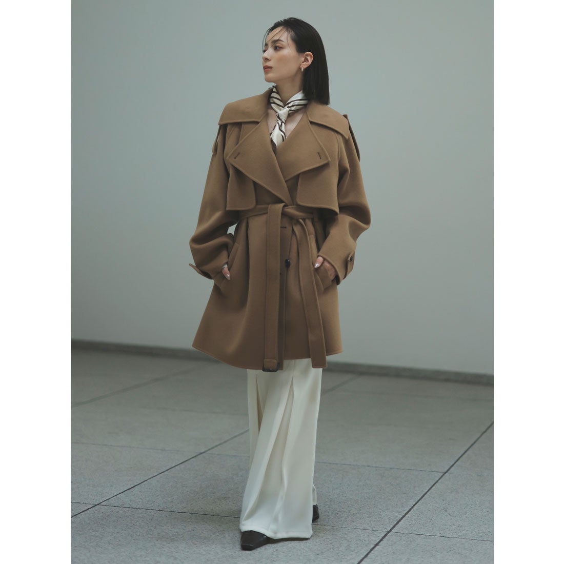 アニュアンス anuans リバーミドルトレンチコート （CAMEL