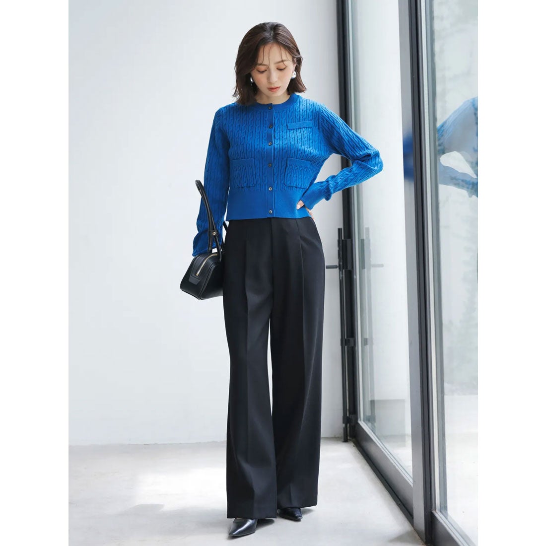 アニュアンス anuans *リトルケーブルニットカーディガン （TURQUOISE