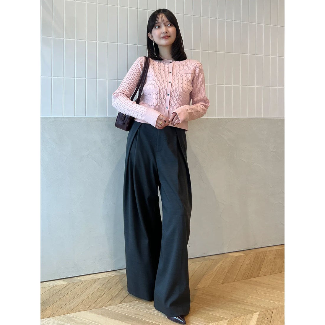 アニュアンス anuans *リトルケーブルニットカーディガン （SAX） -靴