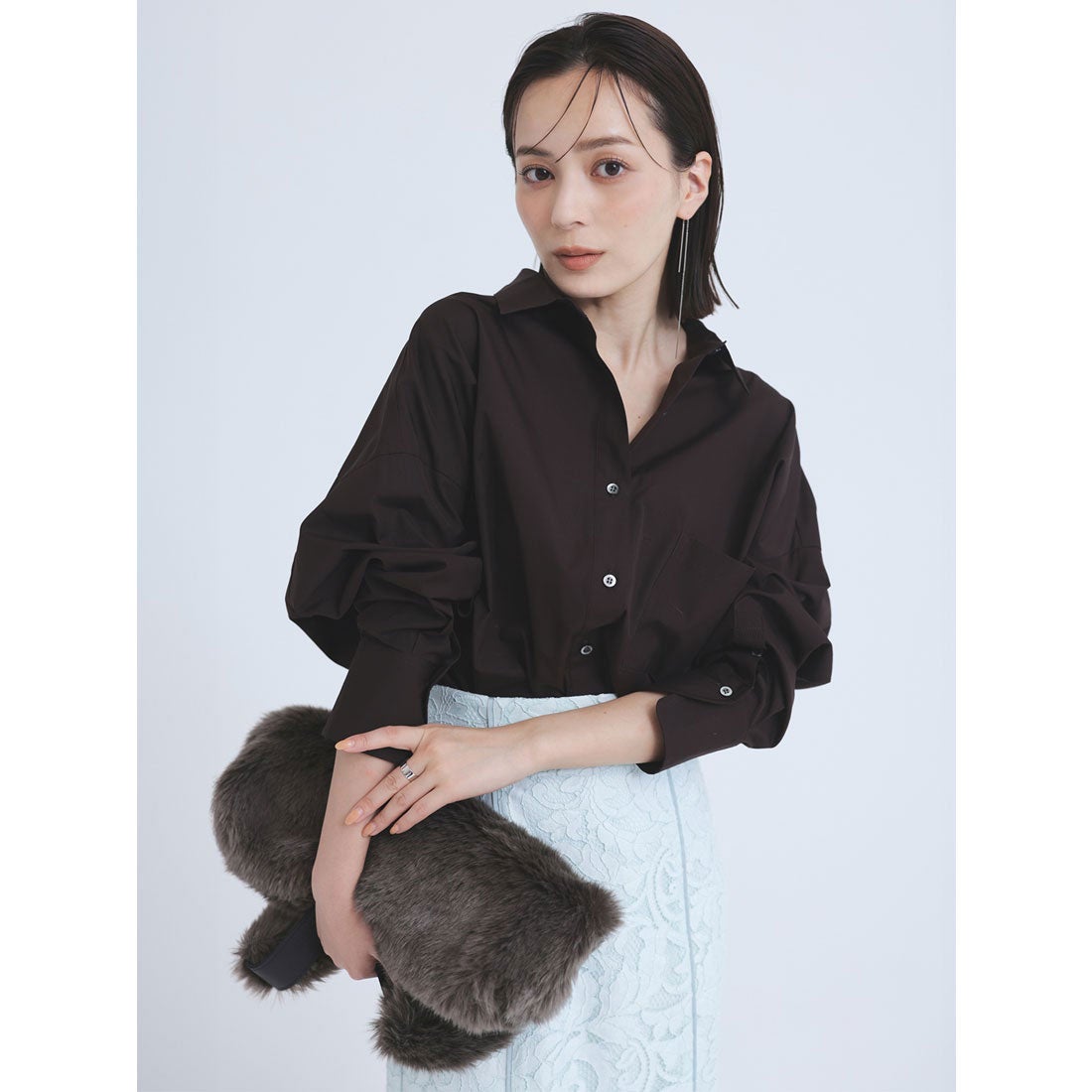 アニュアンス anuans スタンダードシャツ （DARK BROWN